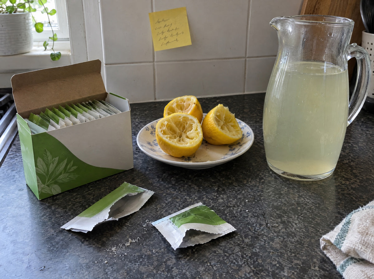 Three cleanses, a lemon-water jug, and a box of tea I can’t recommend.